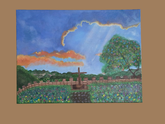 Cross in meadow